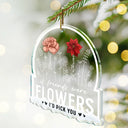 Gift For Bestie - Birth Flower If Besties Were Flowers I'd Pick You - Personalized Custom Shaped Acrylic Ornament