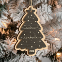 Family Name Christmas Tree - Personalized 2-Layered Wooden Ornament