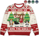 Christmas,Gift For Couples,Pet Lovers,Dog Lovers,Cat Lovers,Happy - You And Me And The Pets - Personalized Unisex Ugly Sweater