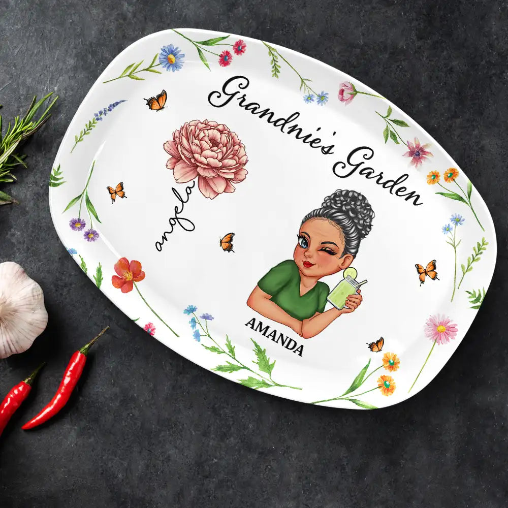 Gift For Grandma, Gift For Kids - Nana's Garden - Personalized Plate