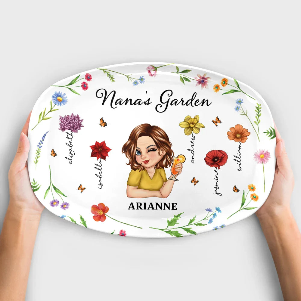 Gift For Grandma, Gift For Kids - Nana's Garden - Personalized Plate