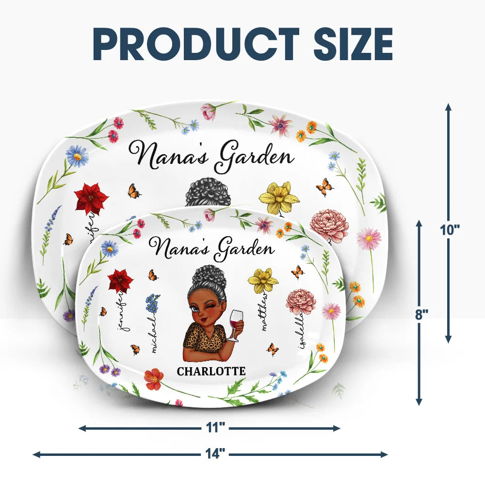 Gift For Grandma, Gift For Kids - Nana's Garden - Personalized Plate