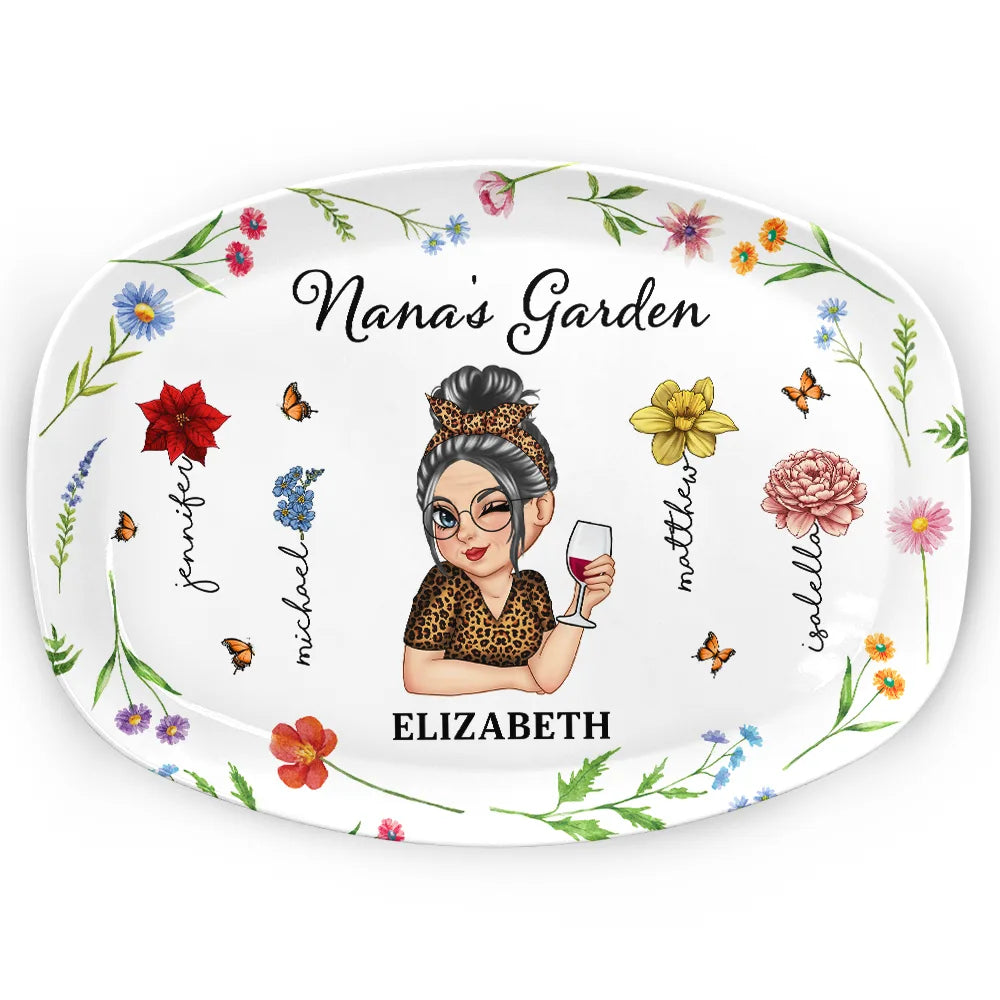 Gift For Grandma, Gift For Kids - Nana's Garden - Personalized Plate