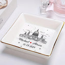 Christmas,Happy,Gift For Couples,Gift For Husband,Gift For Wife,Gift For Girlfriend,Gift For Boyfriend - Skyline Couple Name - Personalized Ring Dish