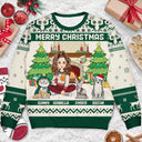 Pet Lovers,Cat Lovers,Dog Lovers - Happy Pawlidays Christmas Dogs Cats - Personalized Unisex Ugly Sweater