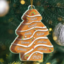 Family, Parents, Gift For Kids - Family Name Christmas Tree Cookie - Personalized Custom Shaped Acrylic Ornament