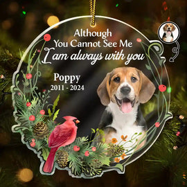 Pet Lovers, Dog Lovers, Cat Lovers - Custom Photo Pet Memorial Forever In My Heart - Personalized Custom Shaped Acrylic Ornament