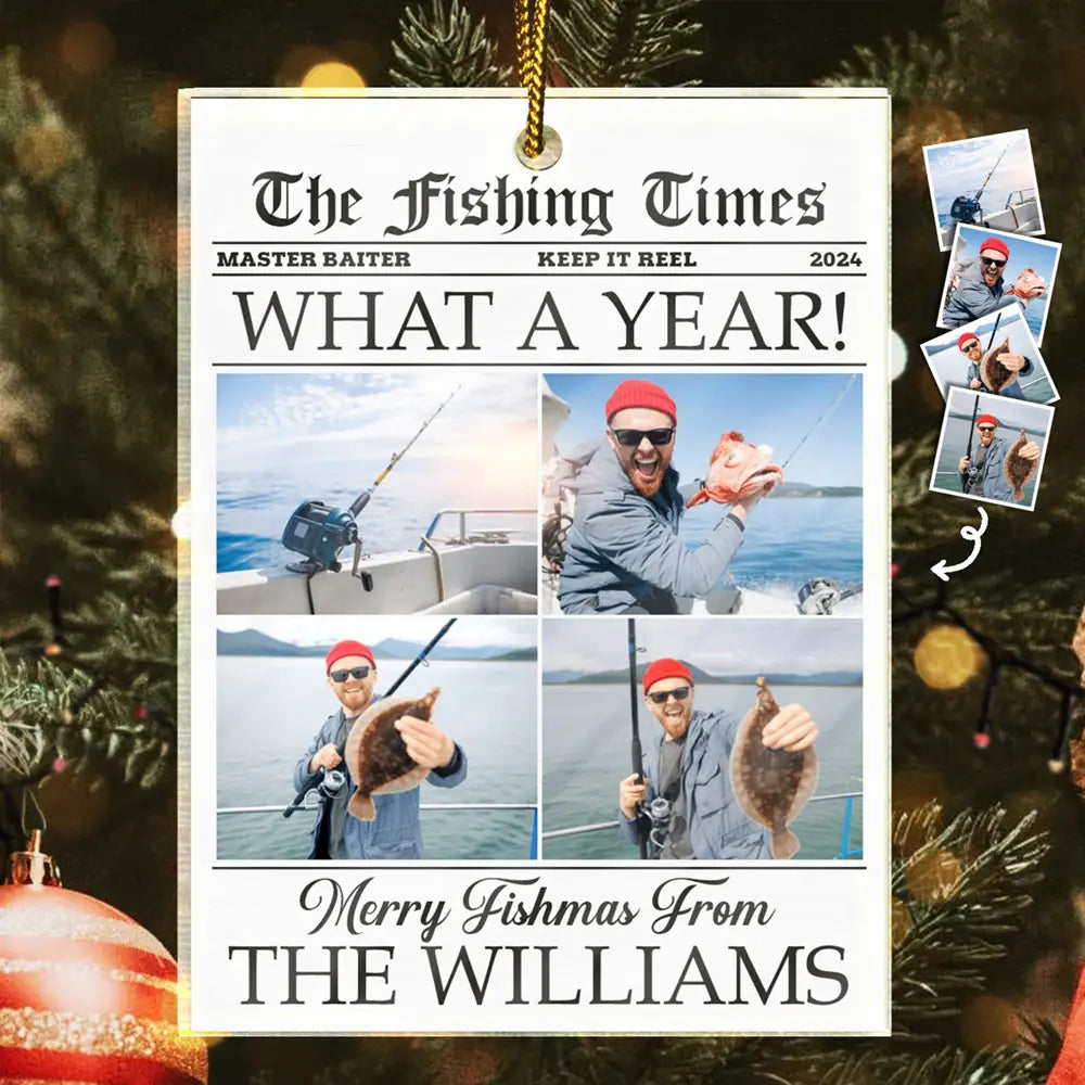 Fishing, Golf, Grilling - Custom Photo The Fishing Times Golfing Hunting Grilling - Personalized Custom Shaped Acrylic Ornament