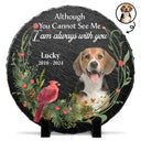 Memorial,Custom Photo,Pet Lovers,Dog Lovers,Cat Lovers,Sad - Custom Photo Pet Memorial Forever In My Heart - Personalized Circle Memorial Garden Stone