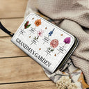 Gift For Grandma,Gift For Mother,Love - Grandma's Garden Birth Flowers Grandkids - Personalized Leather Long Wallet