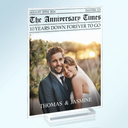 Custom Photo The Anniversary Times - Personalized Vertical Rectangle Acrylic Plaque