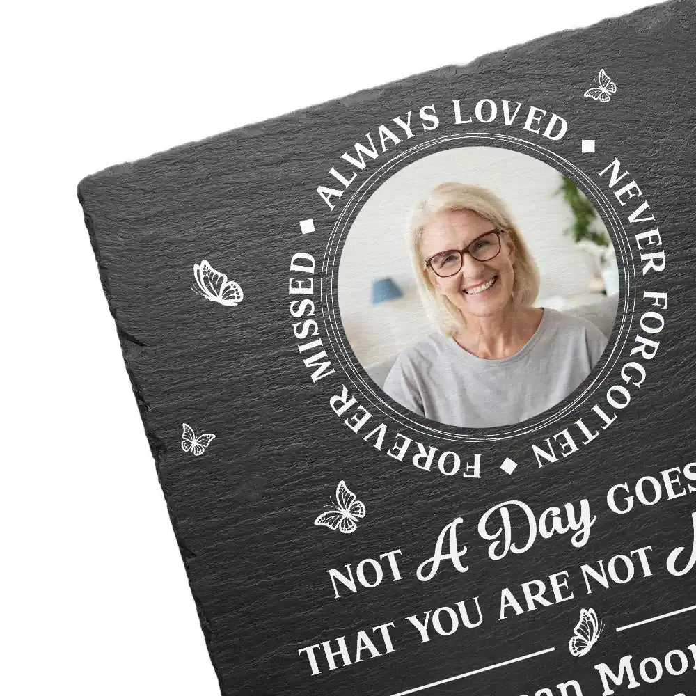 Memorial, Family, Parents - Custom Photo Memorial Always Loved Never Forgotten - Personalized Rectangle Memorial Garden Stone