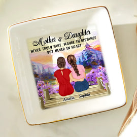 Gift For Mother, Gift For Daughter - Mother & Daughter Never Truly Part - Personalized Ring Dish