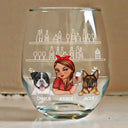 Gift For Yourself,Happy,Dog Lovers,Dog Mom - My Dog & I Talk About You - Persoanlized Stemless Wine Glass