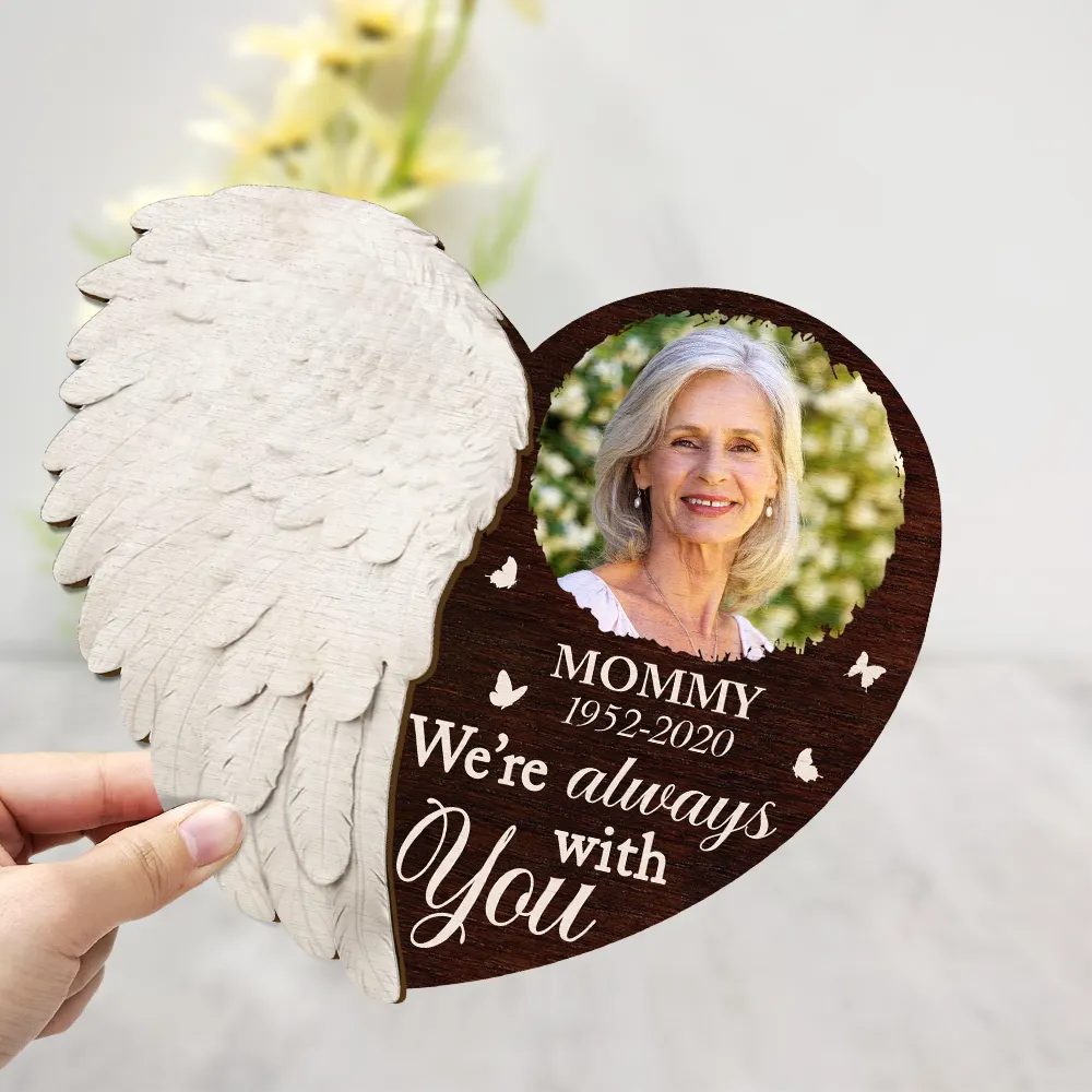 Custom Photo,Memorial,Family,Sad - Custom Photo I'm Always With You - Personalized 2-Layered Wooden Plaque With Stand