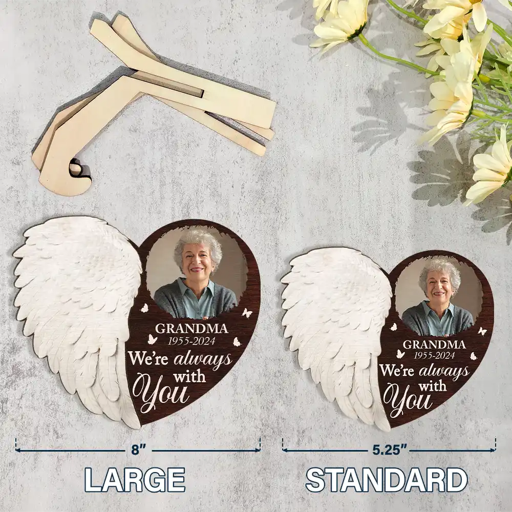 Custom Photo,Memorial,Family,Sad - Custom Photo I'm Always With You - Personalized 2-Layered Wooden Plaque With Stand