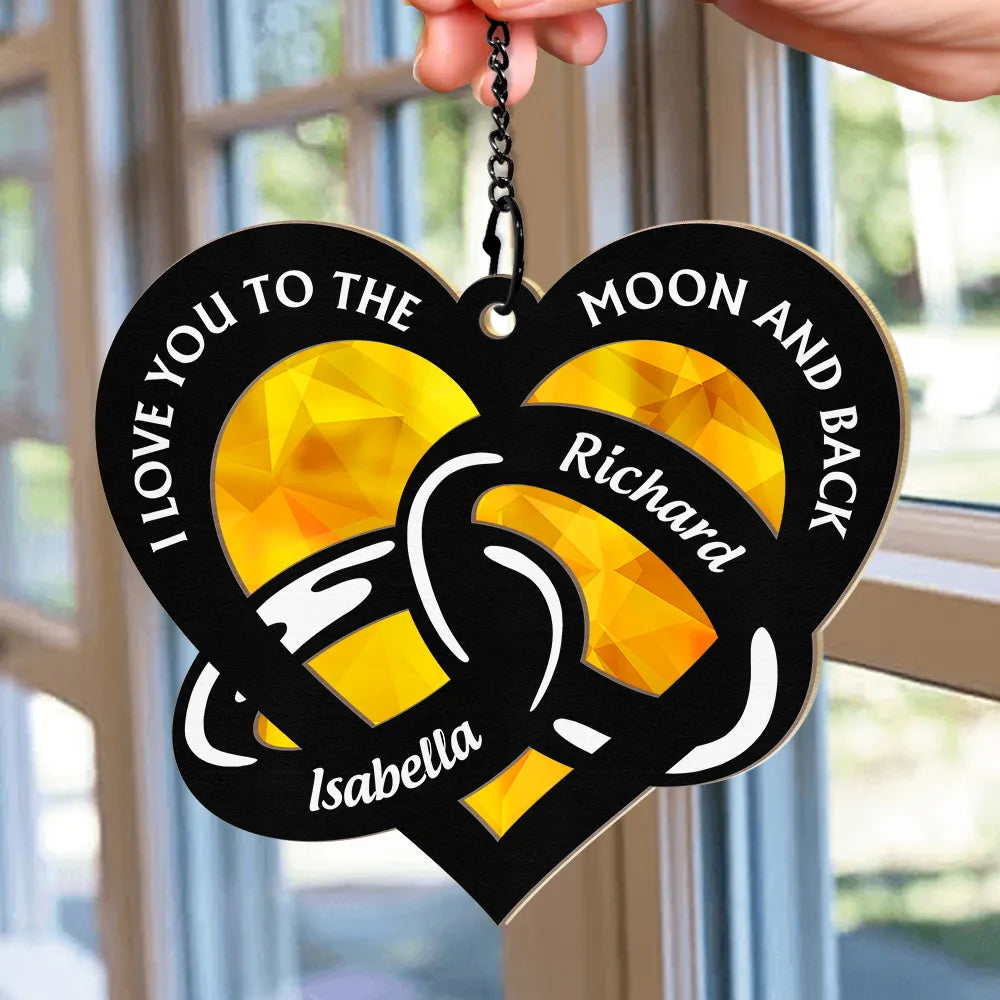 Gift For Couples,Gift For Husband,Gift For Wife,Gift For Boyfriend,Gift For Girlfriend,Love - Couple Rings From Our First Kiss Till Our Last Breath - Personalized Window Hanging Suncatcher Ornament