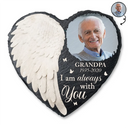 Memorial, Family - Custom Photo Although You Cannot See Me I'm Always With You - Personalized Heart Memorial Garden Stone

