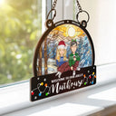 Gift For Mother, Gift For Father, Gift For Couples, Family - Christmas Jolly Nuthouse - Personalized Window Hanging Suncatcher Ornament