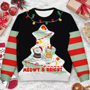 Cat Lovers,Cat Mom,Cat Dad,Pet Lovers,Pet Mom,Pet Dad,Funny,Christmas - Cat Climbing Christmas Tree - Personalized Unisex Ugly Sweater