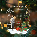 Gift For Couples - Christmas Couple The Day Our Journey Began - Personalized Custom Shaped Acrylic Ornament