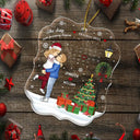 Gift For Couples - Christmas Couple The Day Our Journey Began - Personalized Custom Shaped Acrylic Ornament