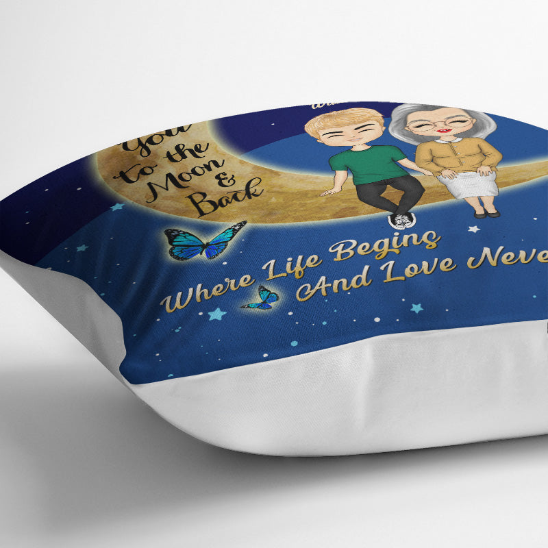 Mother Family Love Never Ends - Gift For Mother - Personalized Custom Pillow