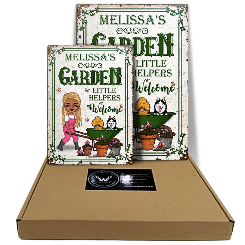 Garden Little Helpers Welcome - Gift For Gardening Lovers - Personalized Custom Classic Metal Signs