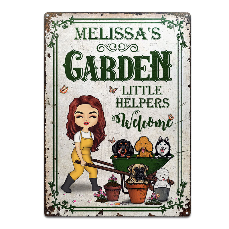 Garden Little Helpers Welcome - Gift For Gardening Lovers - Personalized Custom Classic Metal Signs