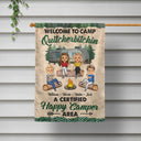 Camping Friends Warning We Are Drinking Again Campsite - Personalized Custom Flag