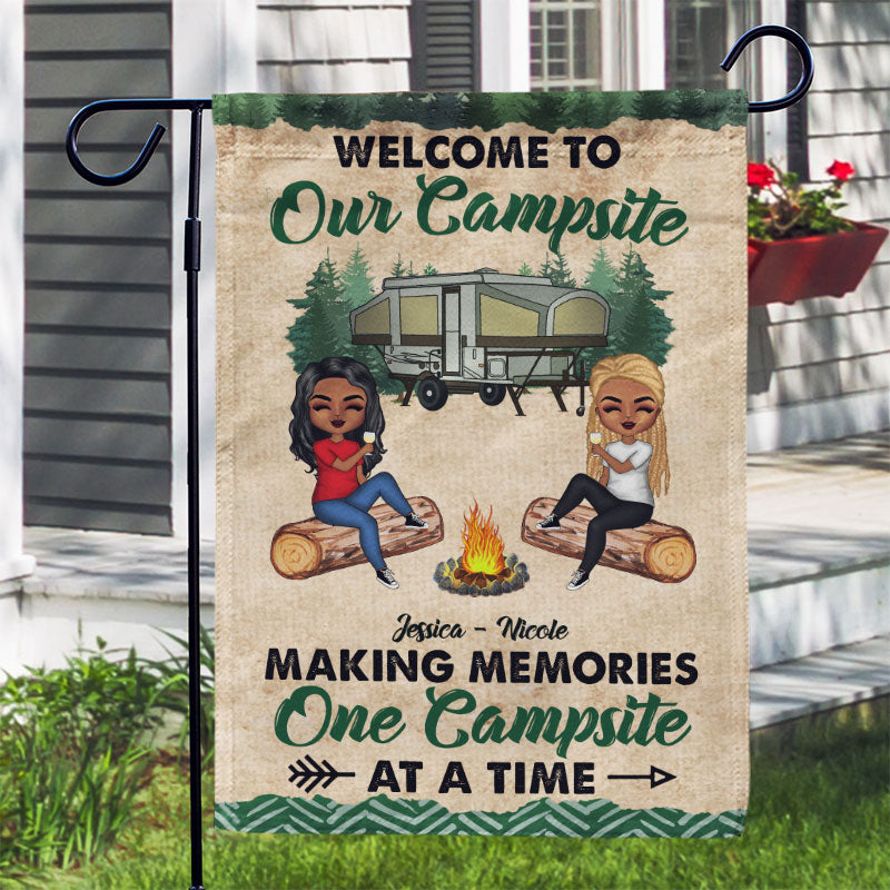 Camping Friends Warning We Are Drinking Again Campsite - Personalized Custom Flag