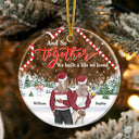 Christmas Couple Home Together We Built A Life We Loved - Personalized Custom Circle Acrylic Ornament