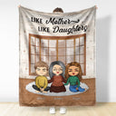 Family Mother & Children Forever Linked Together - Personalized Custom Fleece Blanket