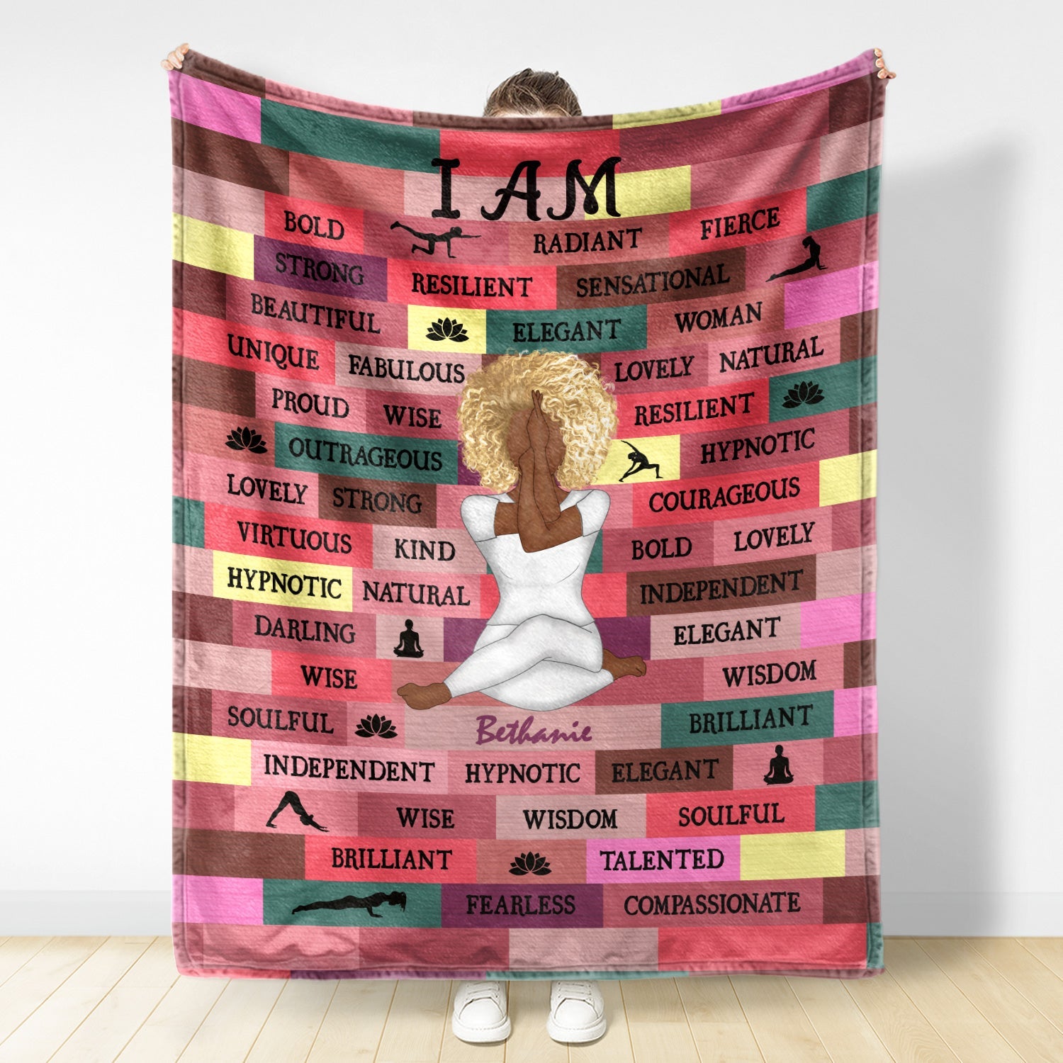 Yoga Girl I Am Bold - Gift For Yourself, Gift For Women - Personalized Fleece Blanket