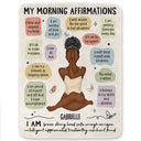 Yoga Girl Morning Affirmations - Gift For Yourself, Gift For Women - Personalized Fleece Blanket