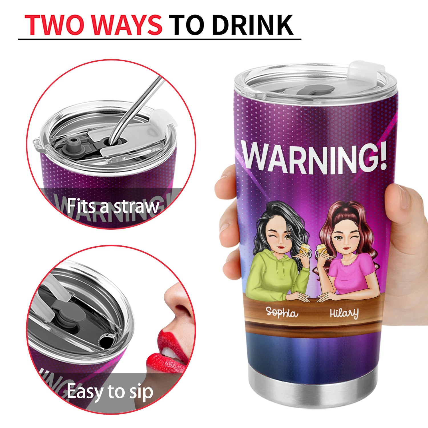 Bestie Warning The Girls Are Drinking Again - Gift For Bestie - Personalized Tumbler