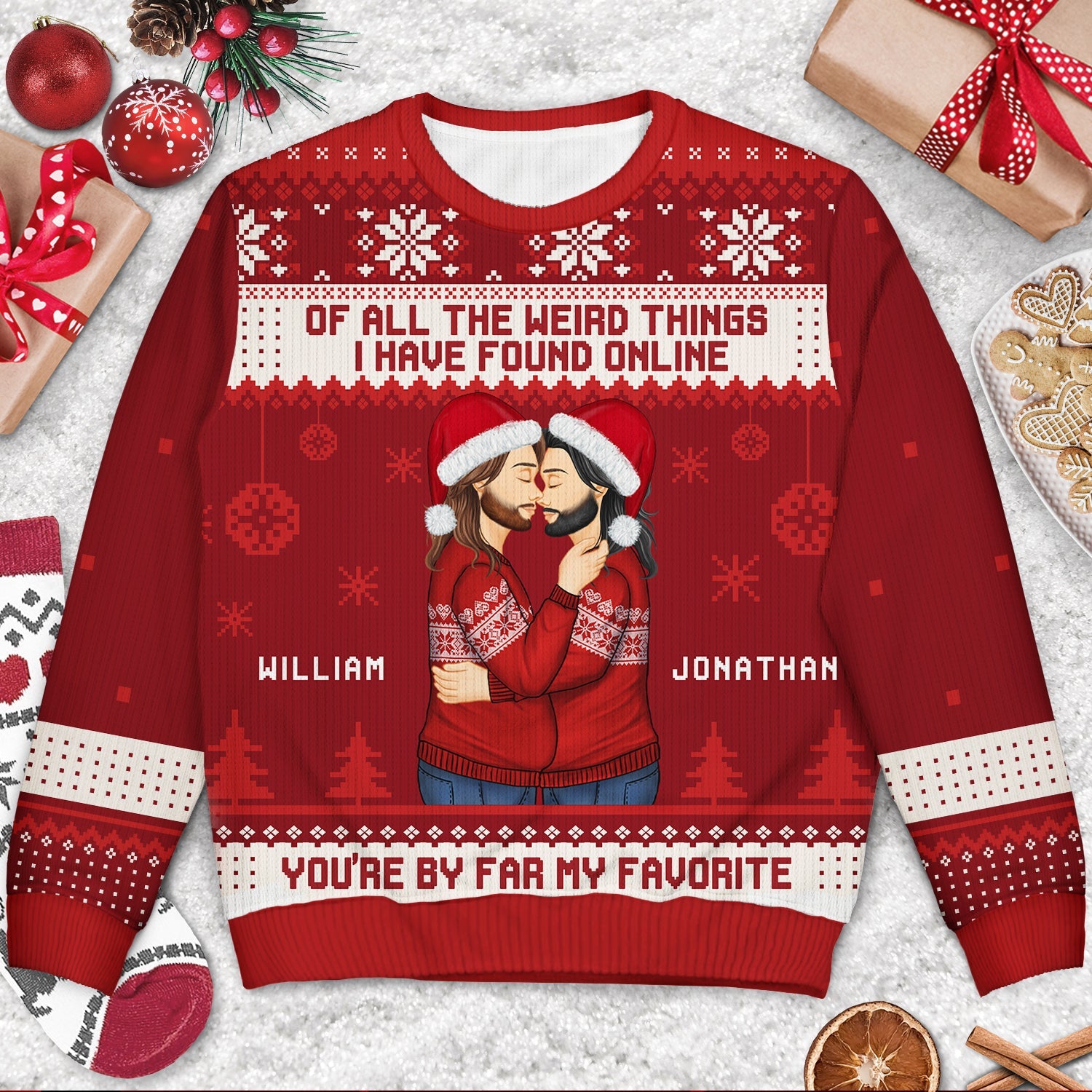 Christmas Couple You Are My Favorite By Far - Gift For Couples - Personalized Unisex Ugly Sweater