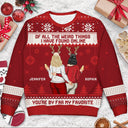 Christmas Couple Backside You Are My Favorite By Far - Gift For Couples - Personalized Unisex Ugly Sweater