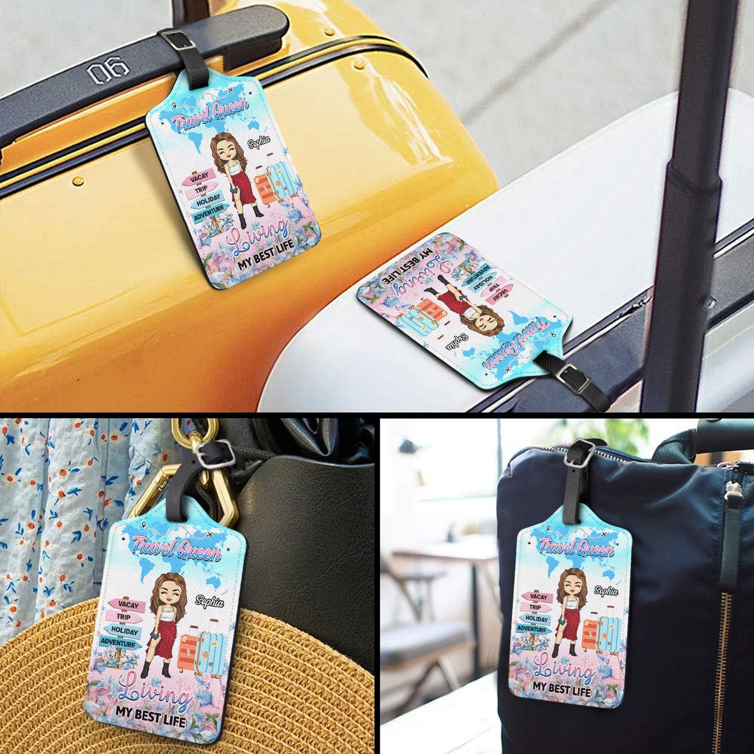 Travel Queen - Gift For Traveling Lovers - Personalized Luggage Tag