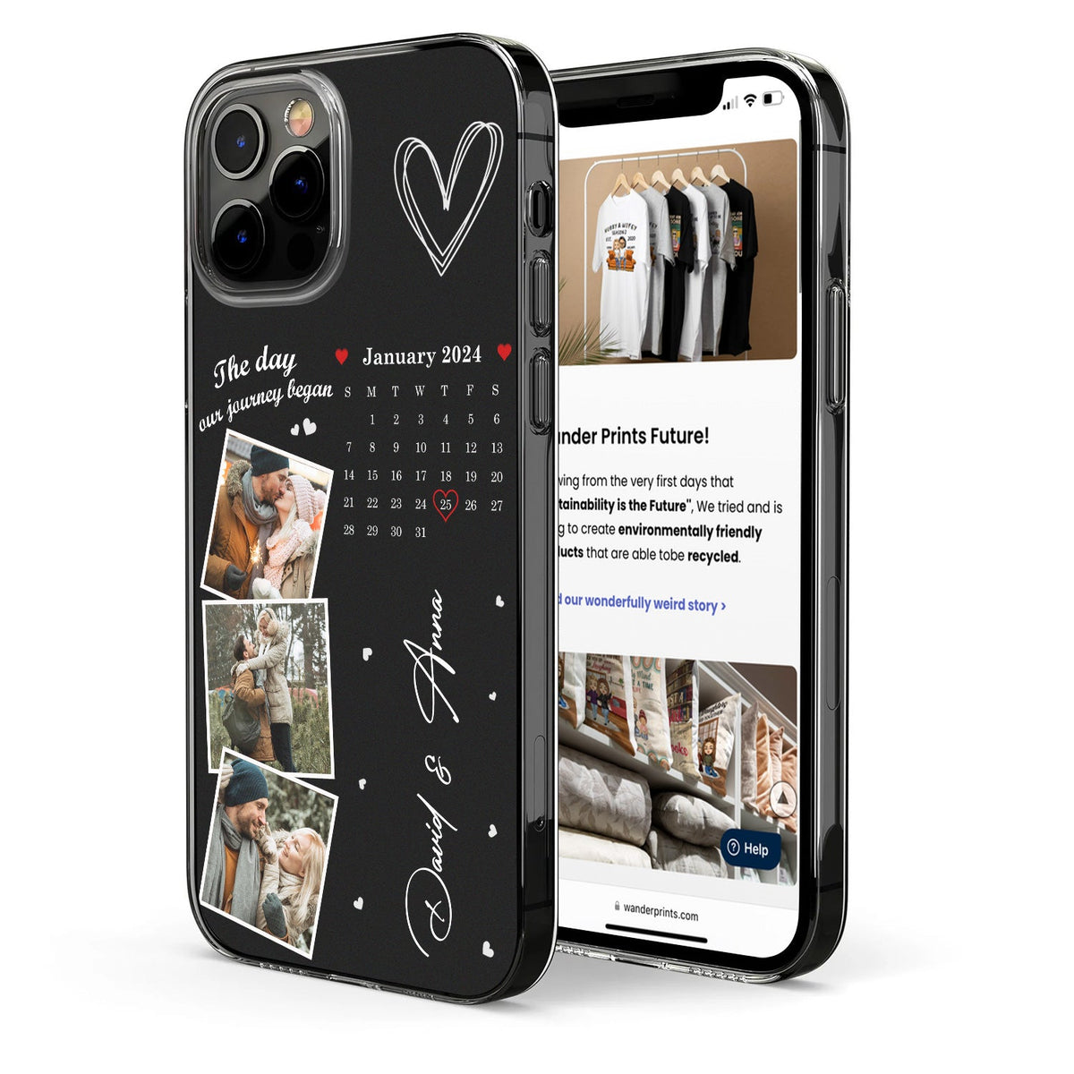 Custom Photo Calendar The Day Our Journey Began - Gift For Couples - Personalized Clear Phone Case