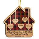 Family All Hearts Come Home For Christmas - Christmas Gift Family - Personalized Custom 2 Layered Wooden Ornament