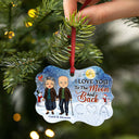 Couple I Love You To The Moon And Back - Christmas Gift For Couple - Personalized Custom Aluminum Ornament