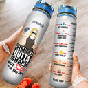 Straight Outta Shape Gym Woman - Gift For Girl - Personalized Custom Water Tracker Bottle