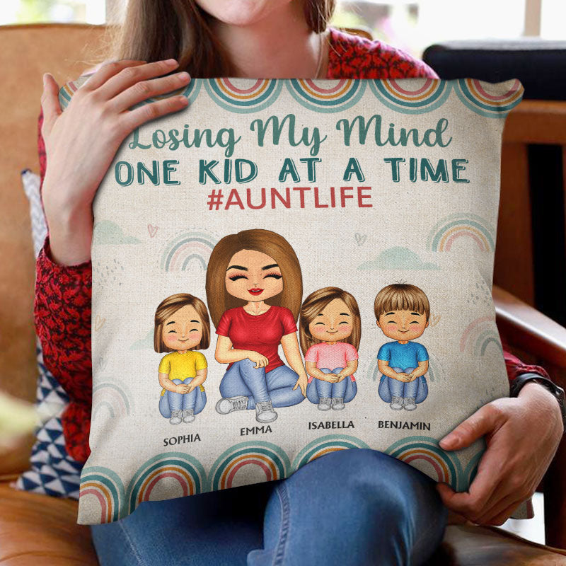 Losing My Mind One Kid At A Time - Birthday, Loving Gift For Mom, Mother, Grandma, Grandmother - Personalized Custom Pillow