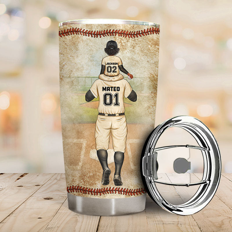 Baseball Dear Dad Thank You For Teaching Me - Gift For Father - Personalized Custom Tumbler