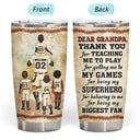 Baseball Dear Dad Thank You For Teaching Me - Gift For Father - Personalized Custom Tumbler