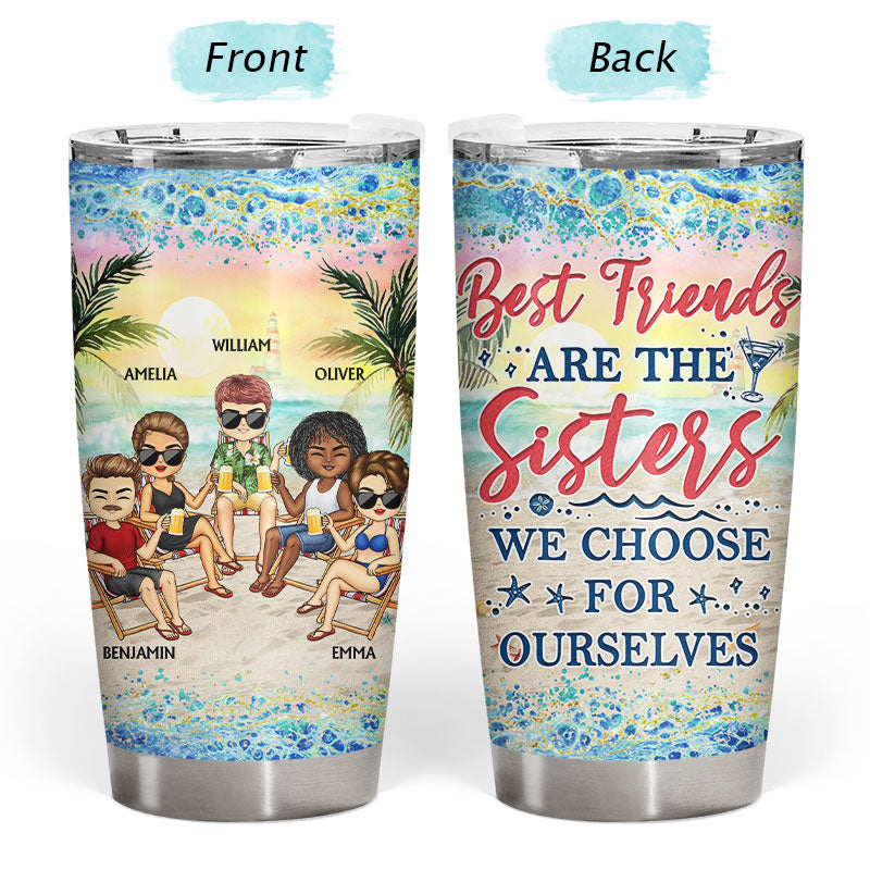 I Love You To The Beach And Back Best Friends - Bestie BFF Gift - Personalized Custom Tumbler