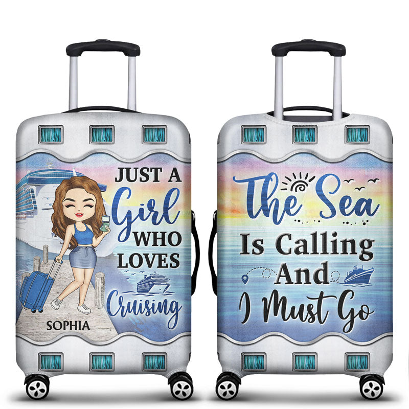 Just A Girl Boy Who Loves Cruising - Gift For Traveling Lovers - Personalized Custom Luggage Cover