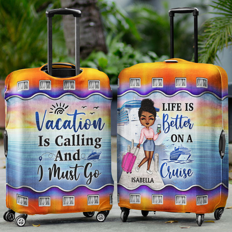 Just A Girl Boy Who Loves Cruising - Gift For Traveling Lovers - Personalized Custom Luggage Cover