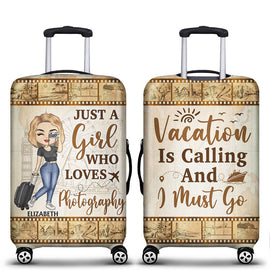 Just A Girl Boy Who Loves Travel Photography - Gift For Traveling Lovers - Personalized Custom Luggage Cover